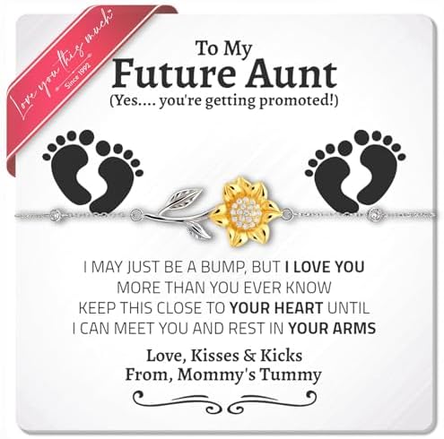 Aunt to Be 18k Gold Enchanted Sunflower Bracelet