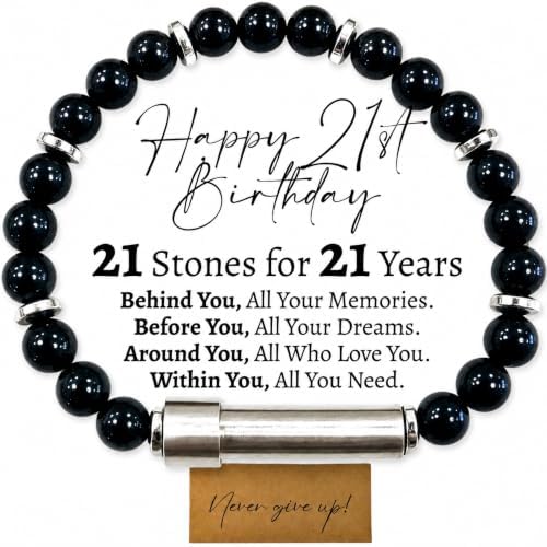 Birthday 21 Stones for 21 Years Hidden Message Capsule
