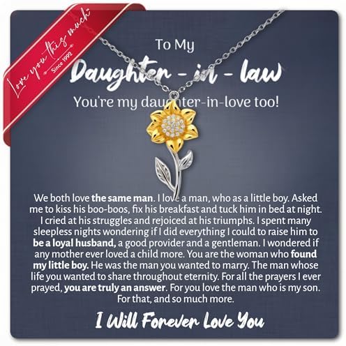Daughter In Law 18k Gold Plated Sunflower Necklace