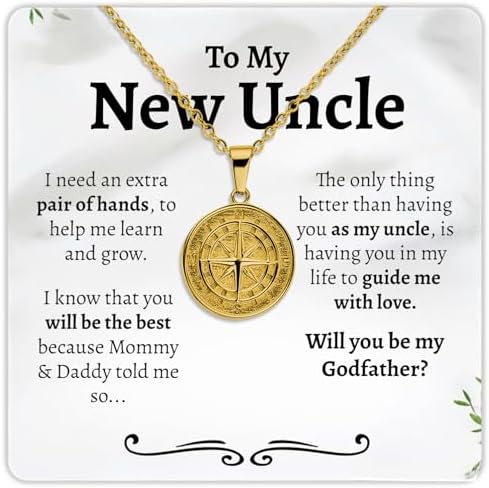 Godfather Proposal Compass Necklace Gift Set