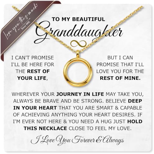 Granddaughter Gift Gold Glass Necklace from Grandma Grandpa