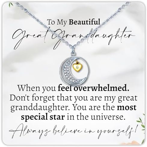 Great Granddaughter .925 Sterling Silver Moon and Back