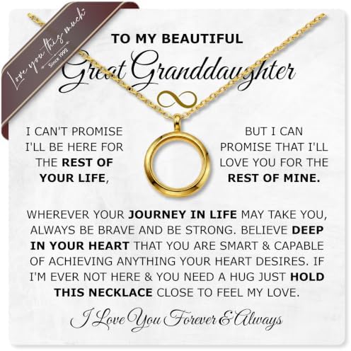 Great Granddaughter Gift Gold Glass Necklace