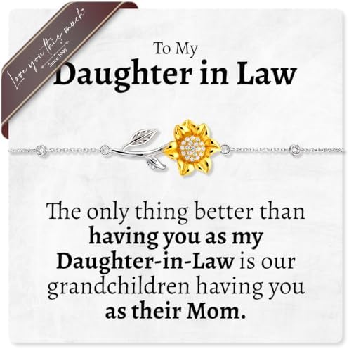 Pregnancy Gift for Daughter in Law Sunflower Bracelet Push