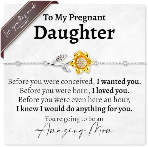 Pregnancy Gift for Daughter Sunflower Bracelet