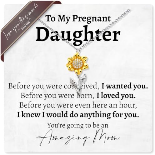 Pregnancy Gift for Daughter Sunflower Necklace