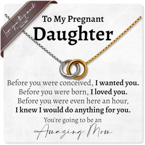 Pregnancy Gift for Daughter Twin Circles Necklace