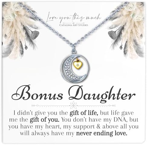 Sentimental Bonus Daughter Moon and Back Necklace