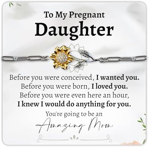 Sentimental Daughter Pregnancy 18k Gold Sunflower Bracelet