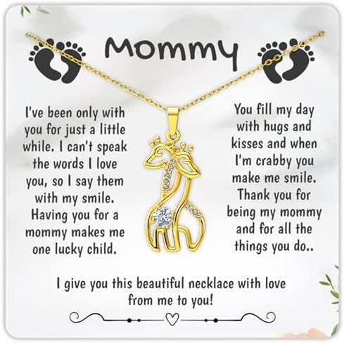 Sentimental First Time Mom Giraffe Necklace
