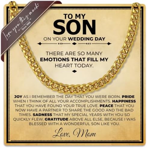 Sentimental Gift for Son on His Wedding Day