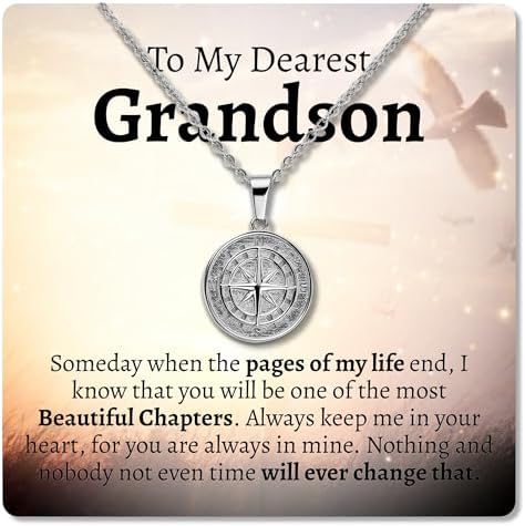 Sentimental Grandson Compass Necklace from Grandma