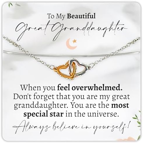 Sentimental To My Great Granddaughter Interlocking Hearts