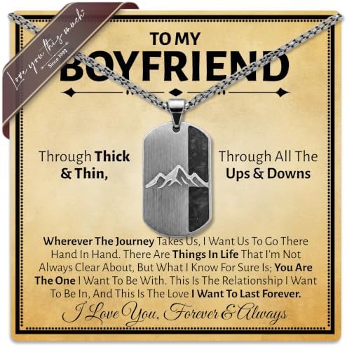 Through Thick and Thin Dog Tag Necklace for Boyfriend