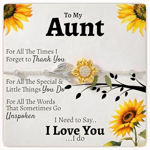 To My Aunt 18k Gold Enchanted Sunflower Bracelet