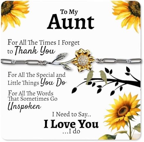 To My Aunt Sunflower Bracelet Gift Set