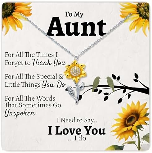 To My Aunt Sunflower Necklace