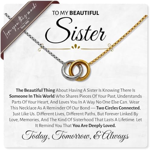 To My Beautiful Sister Interlocking Circles Necklace