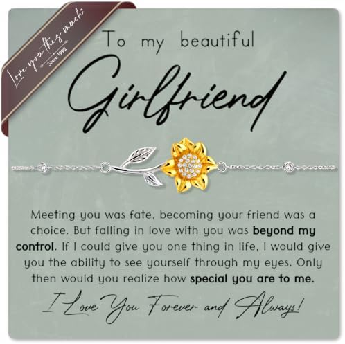 To My Girlfriend 18k Gold Sunflower Bracelet
