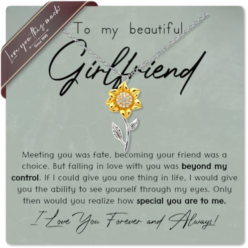 To My Girlfriend 18k Gold Sunflower Necklace