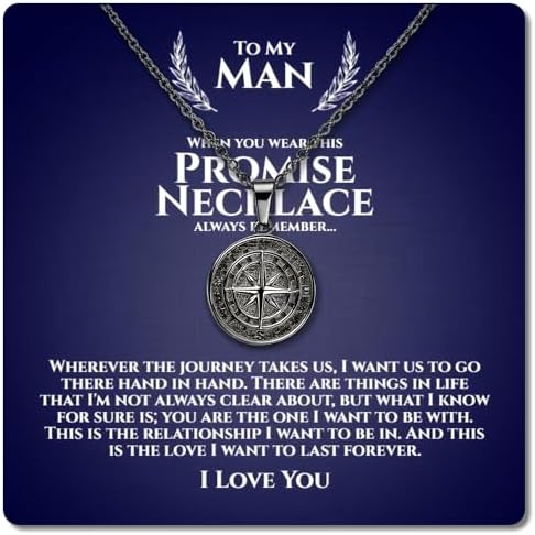To My Man Promise Compass Necklace