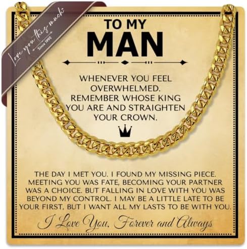 To My Man Steel Cuban Necklace