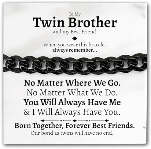 To My Twin Brother 316L Surgical Steel 5mm Cuban Bracelet