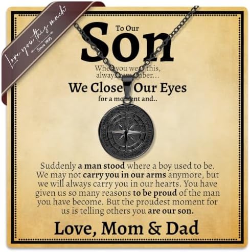 To Our Son Compass Necklace from Parents