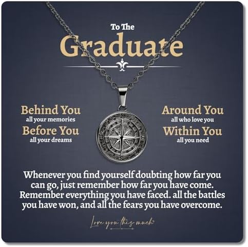 To The Graduate Compass Necklace