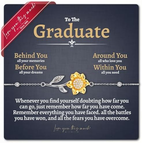 To The Graduate Sunflower Bracelet