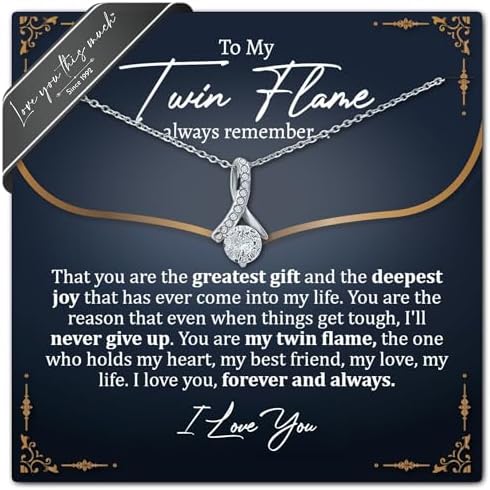 Twin Flame 14k White Gold Necklace for Her