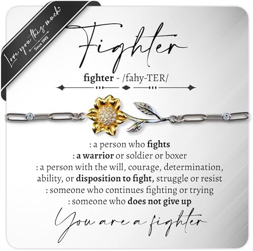 You Are a Fighter 18k Gold Sunflower Bracelet for Women