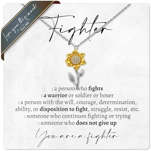 You Are a Fighter Sunflower Necklace